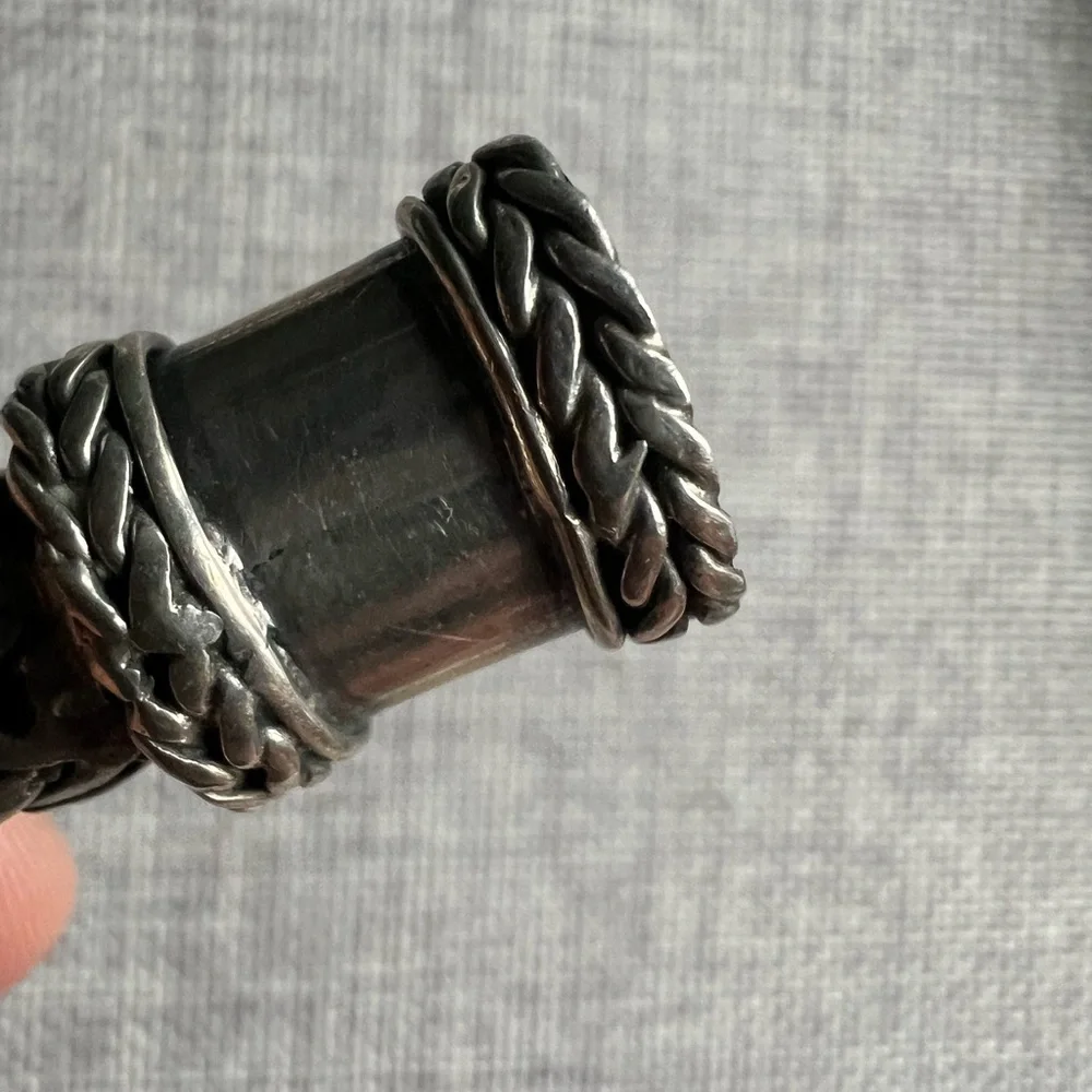Thick Sterling Silver Braided Chain Bracelet 7.5